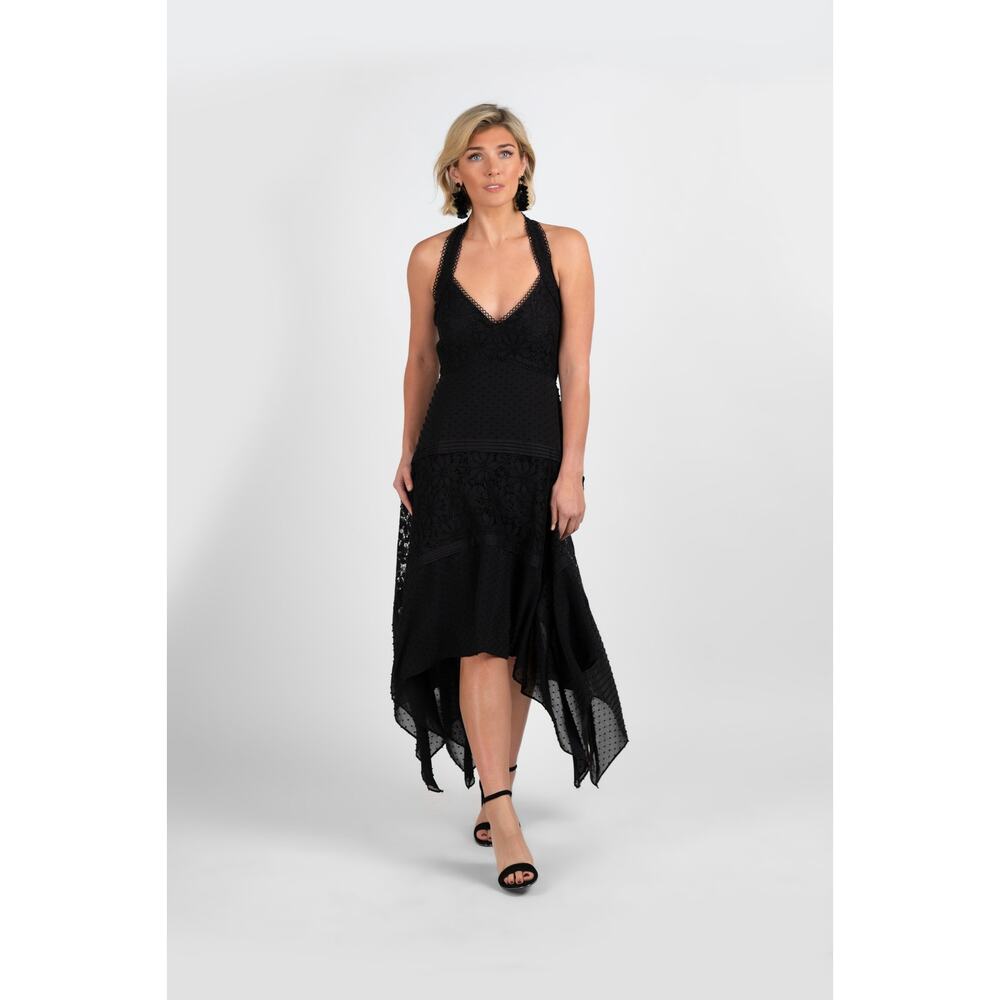 TAYLOR Lace Handkerchief-Hem Dress